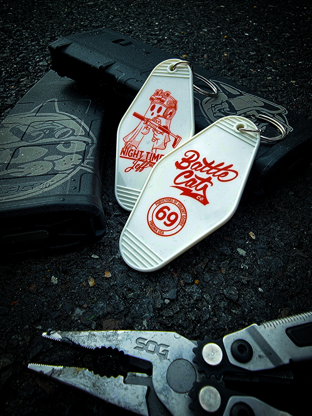 Night Time Jeff Motel - Keychain – Battle Cat Co.