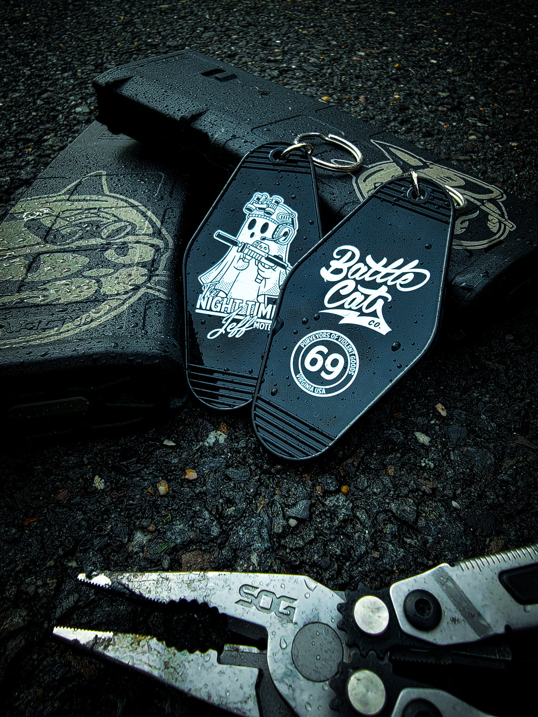 Night Time Jeff Motel - Keychain – Battle Cat Co.
